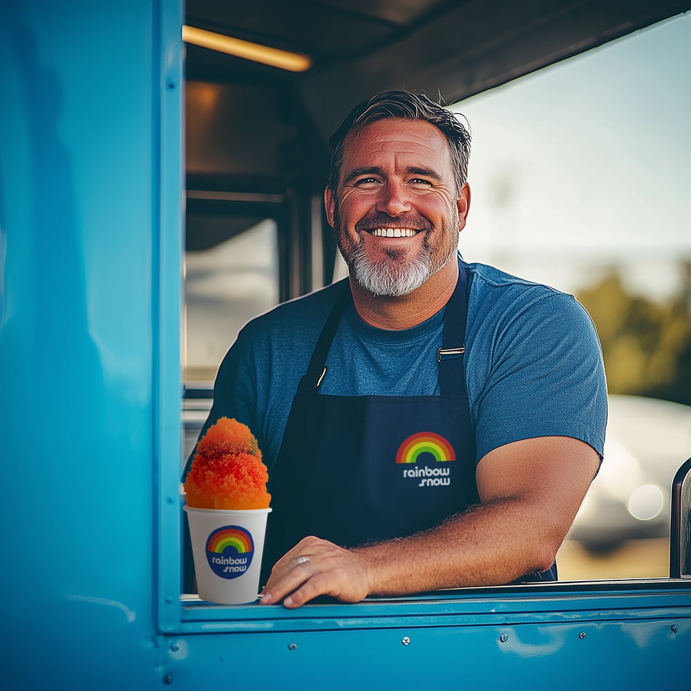 Rainbow-Snow_Man-In-Truck